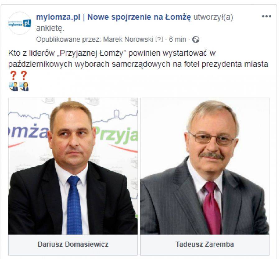 Prawybory w „Przyjaznej Łomży”. Kandydatów jest dwóch [ANKIETA]