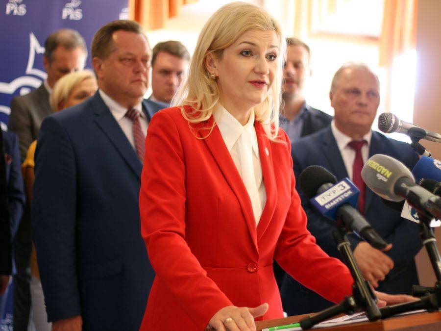 Konferencja prasowa Agnieszki Muzyk i Solidarności