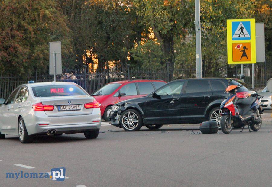 Łomża: Wypadek motorowerzysty [FOTO]