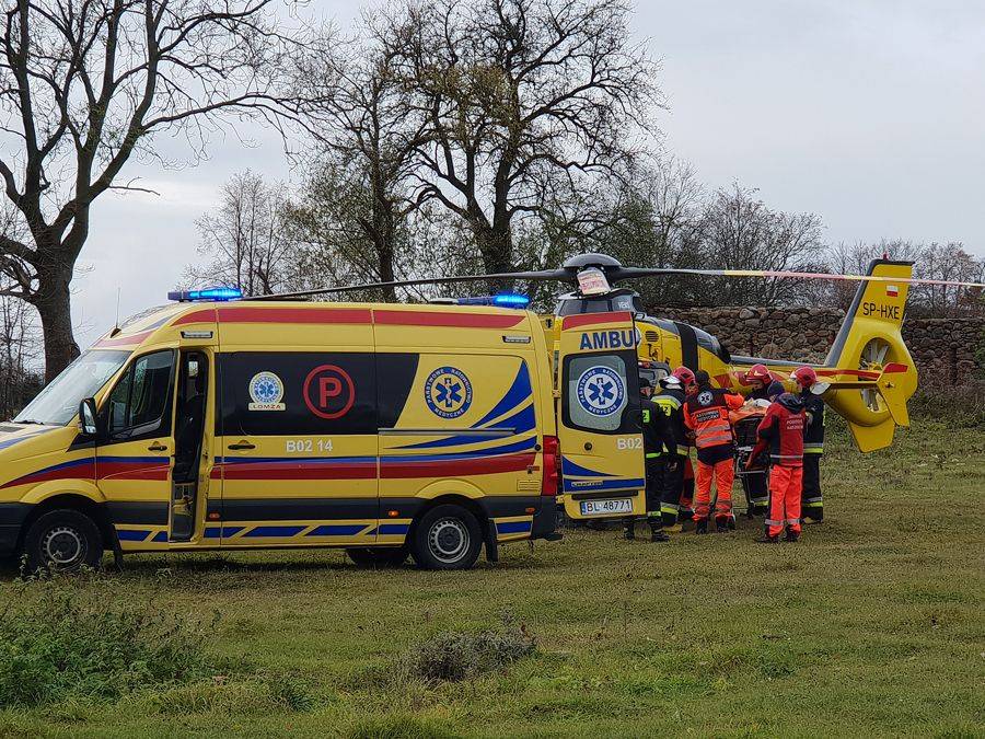Akcja ratunkowa w Chmielewie. Lądował helikopter LPR [VIDEO i FOTO]