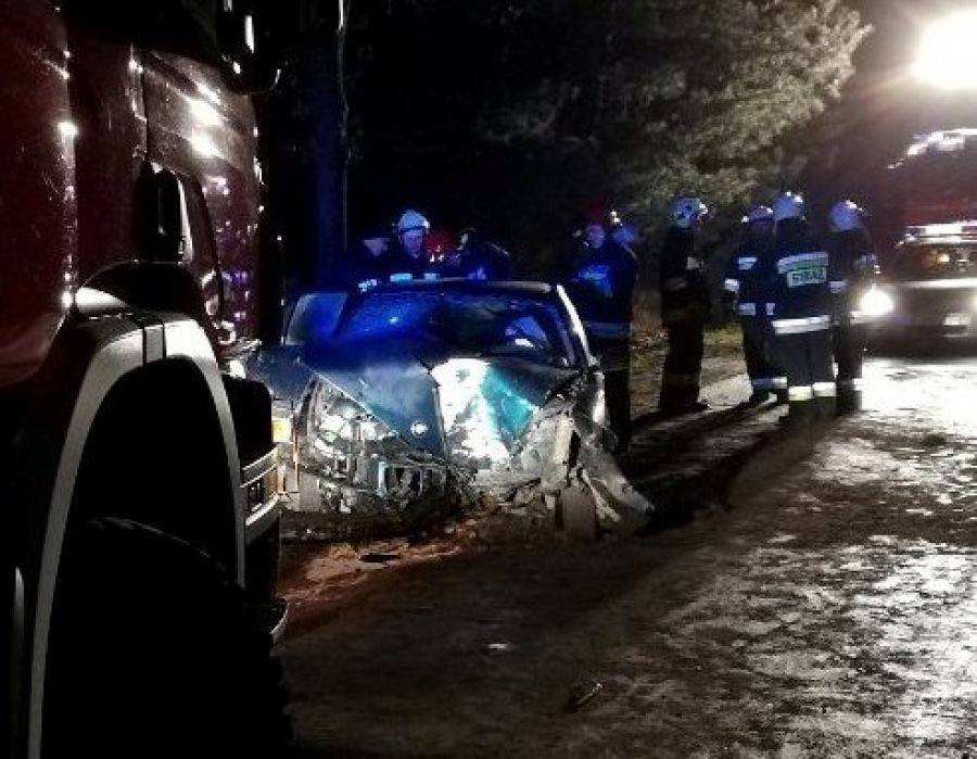 Samochód uderzył w drzewo [FOTO]