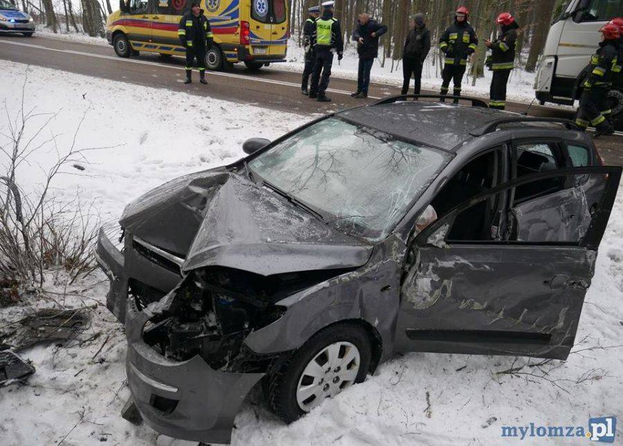Hyundai uderzył w drzewo. Są utrudnienia [FOTO]