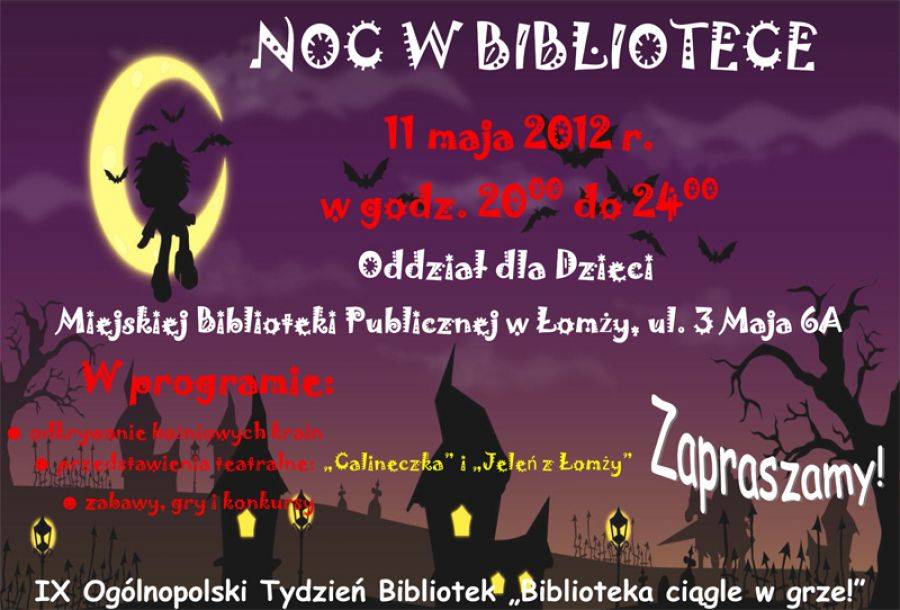 Dziecko zaprowadź na noc... do biblioteki!
