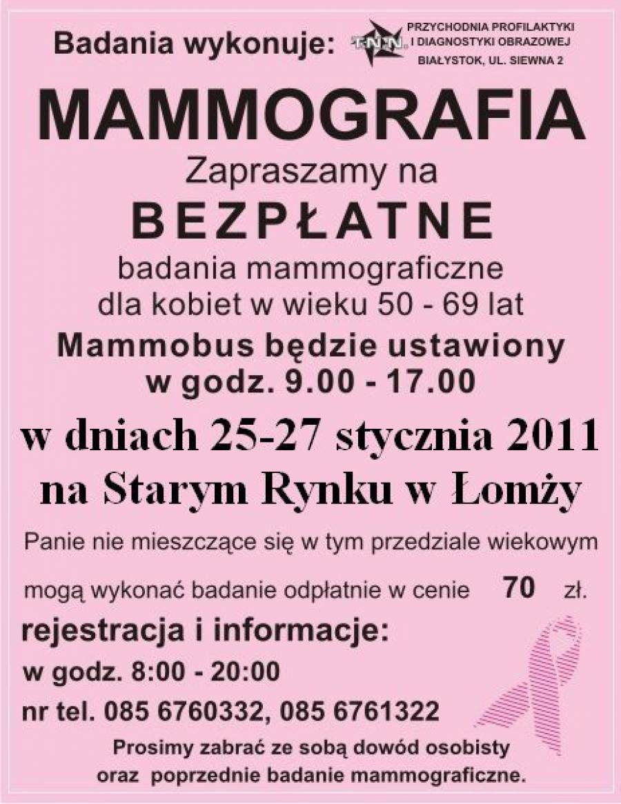 Mammografia bez kolejki. Nie przegap szansy!
