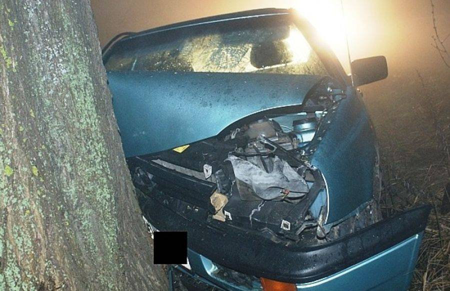 Stracił panowanie nad pojazdem. Zatrzymało go drzewo- FOTO