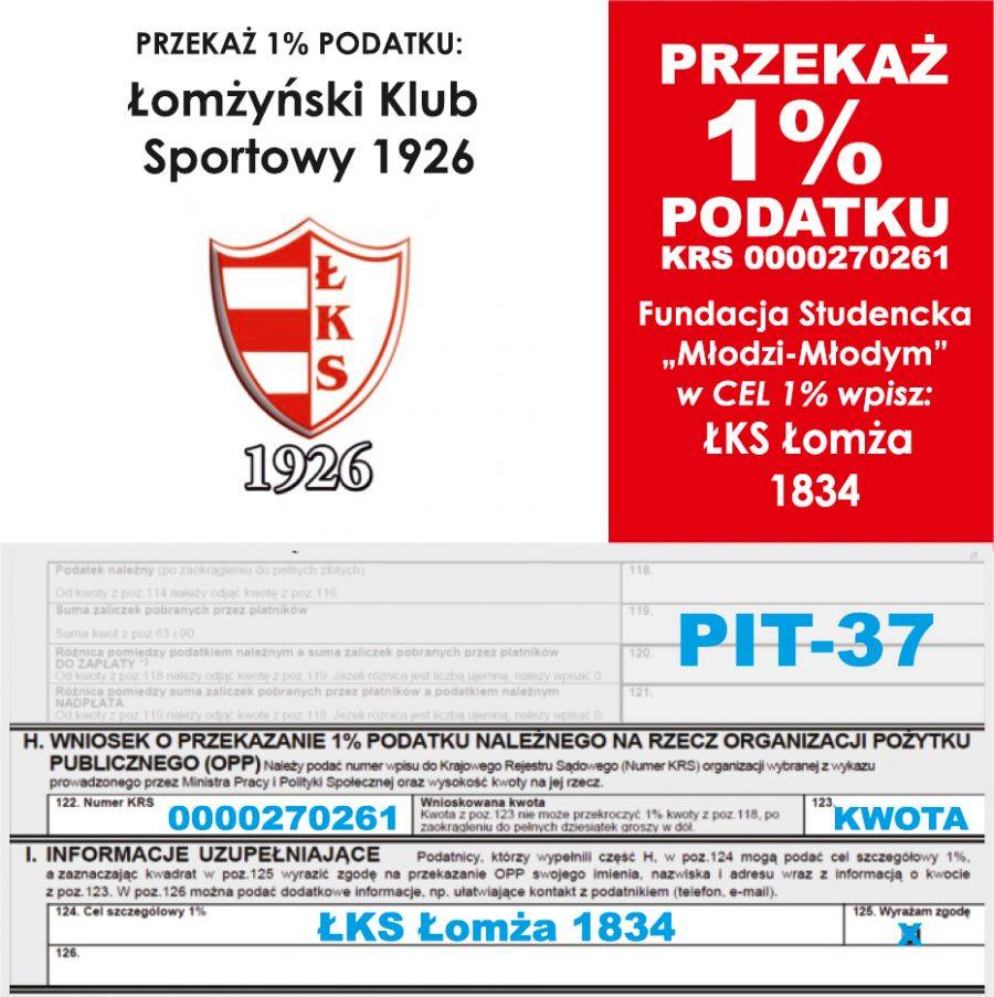 Każdy kibic wspiera swój klub. ŁKS też czeka na 1 proc. podatku.