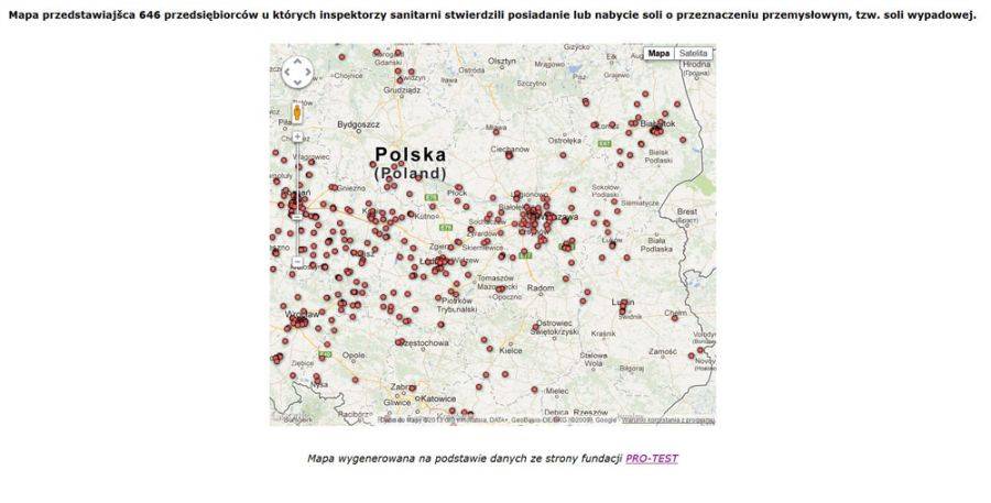 Gdzie znaleziono sól wypadową? Także w Łomży! Lista przedsiębiorstw udostępniona po roku. 