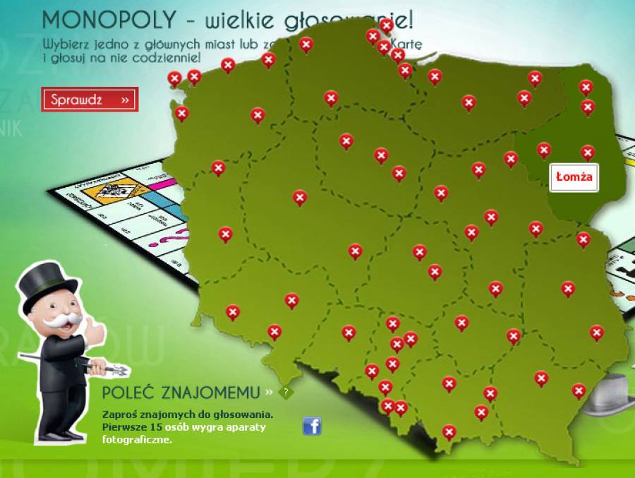 Łomża w MONOPOLY - wielkie głosowanie