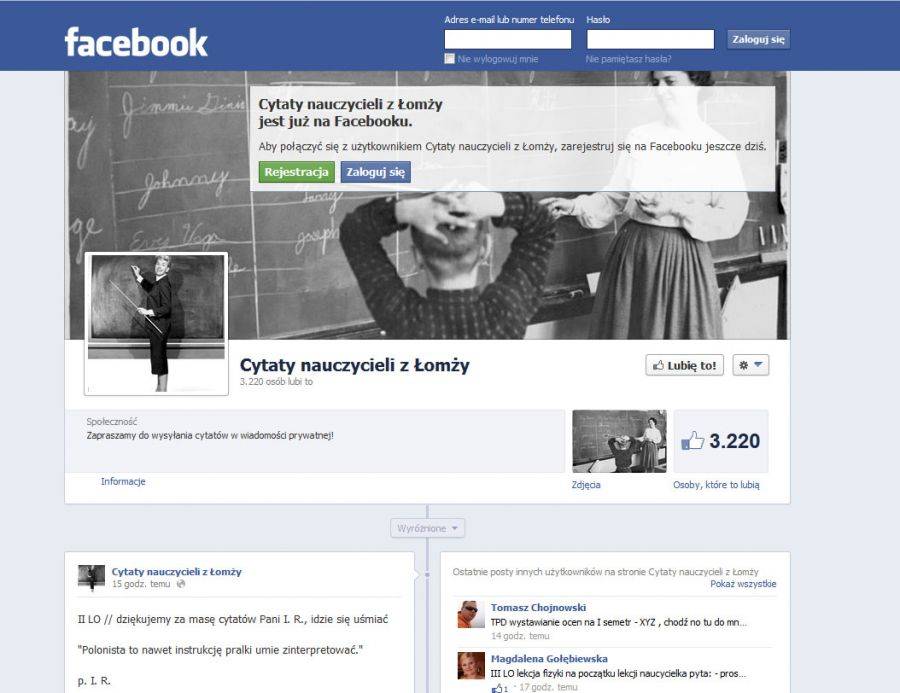 Łomżyńscy nauczyciele na cenzurowanym. Uważaj, twoje słowa trafią na Facebook!