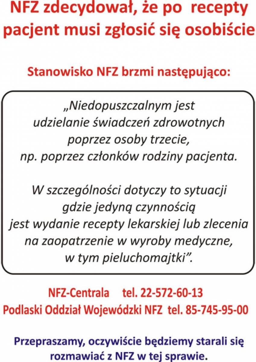 Do lekarza osobiście. Nawet po receptę.