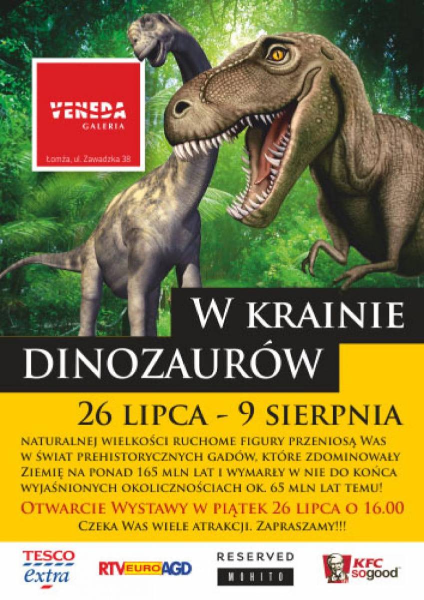 Stań oko w oko z T- Rexem! Dinozaury w Venedzie.