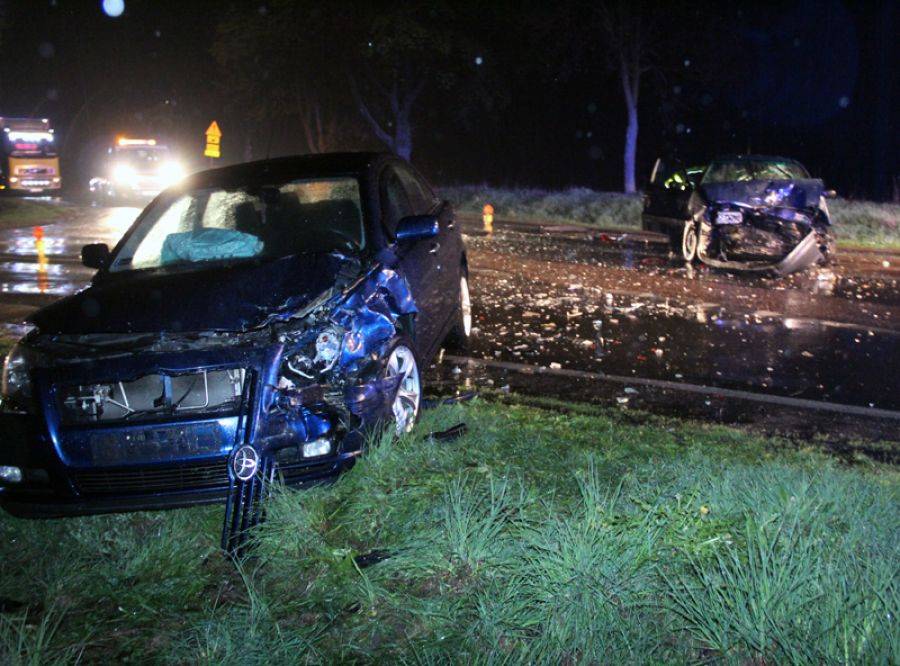 Wypadek trzech aut zablokował drogę na Zambrów [FOTO]