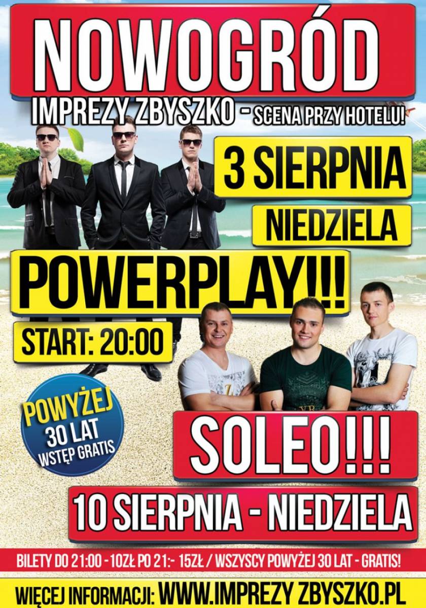 Kolejne koncerty w Nowogrodzie, przy Hotelu Zbyszko. Powyżej 30 lat - wstęp gratis! 