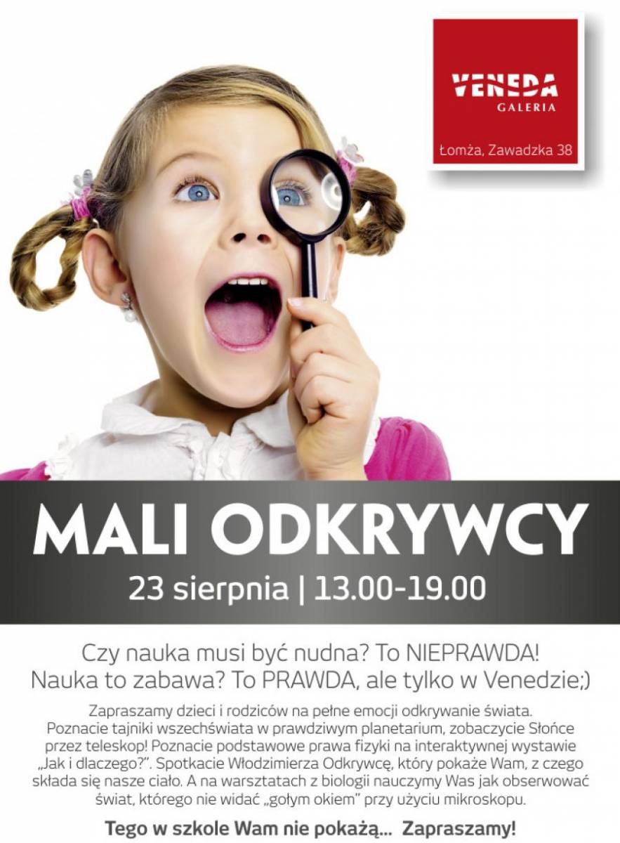 Mali odkrywcy będą zgłębiać tajemnice kosmosu pod okiem profesjonalistów. Event naukowy w Galerii Ve