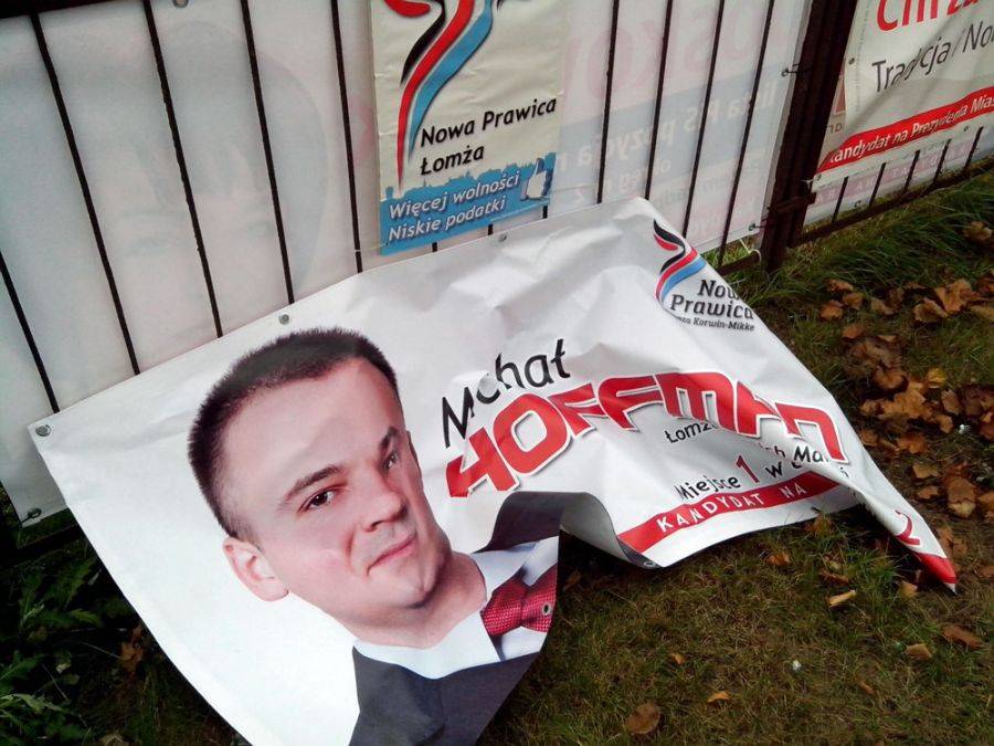 Przedwyborczy incydent. Zerwane banery kandydata