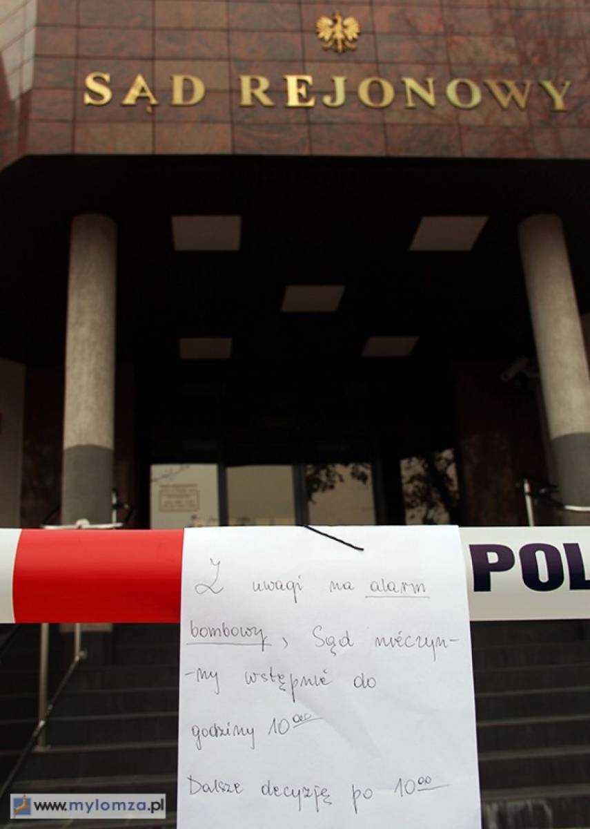 Alarm bombowy w sądzie