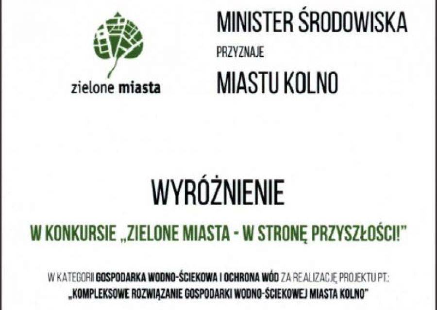 Kolneńskie wodociągi wyróżnione