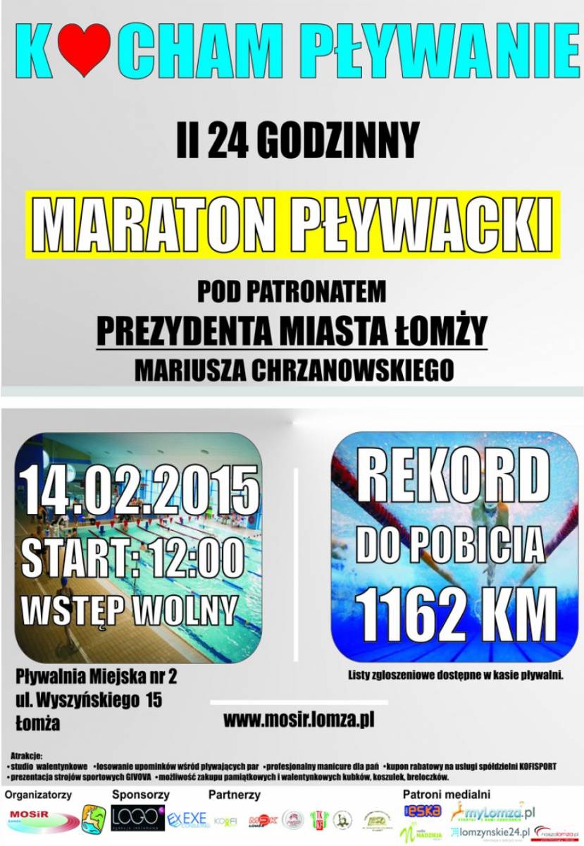 Ruszają zapisy do drugiego 24-Godzinnego Maratonu Pływackiego w Łomży