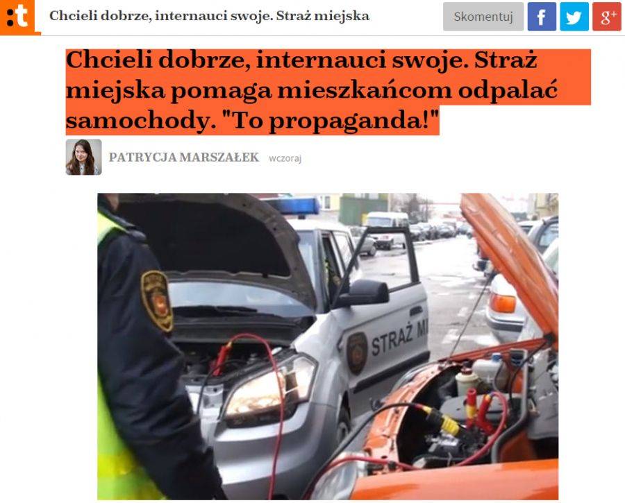 Chcieli dobrze, internauci swoje! Portal natemat.pl o łomżyńskiej straży miejskiej