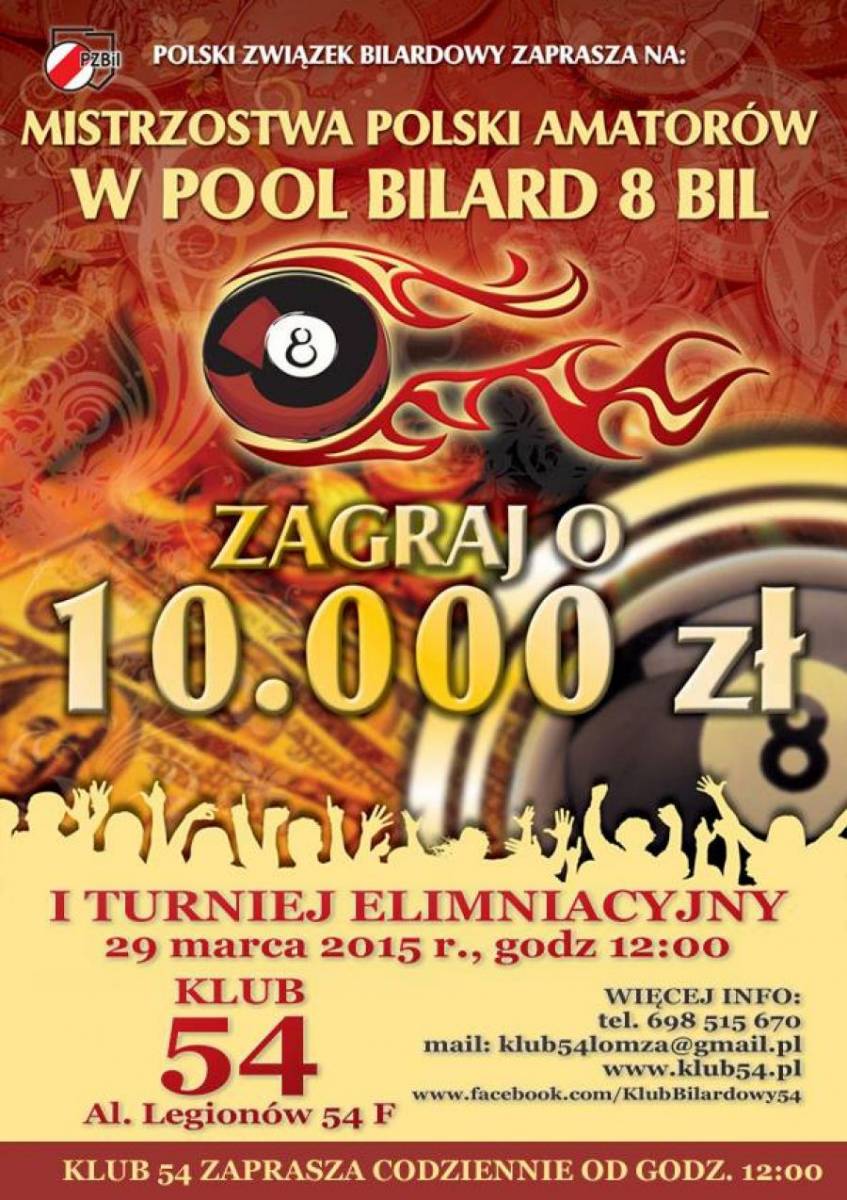 Eliminacje do Mistrzostw Polski Amatorów w Pool Bilard 2015 - Łomża