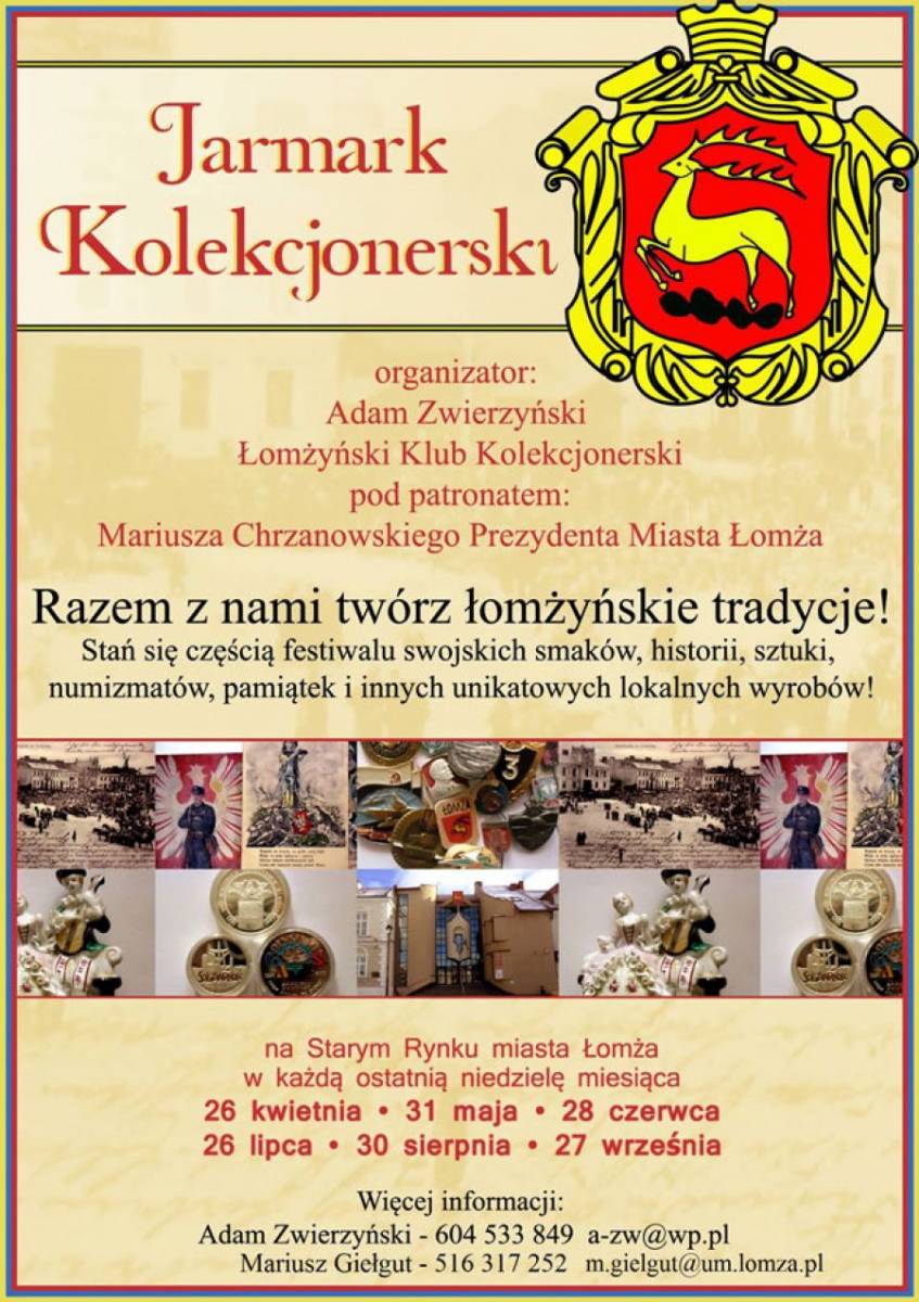 Na swój pierwszy jarmark zaprasza Łomżyński Klub Kolekcjonerski