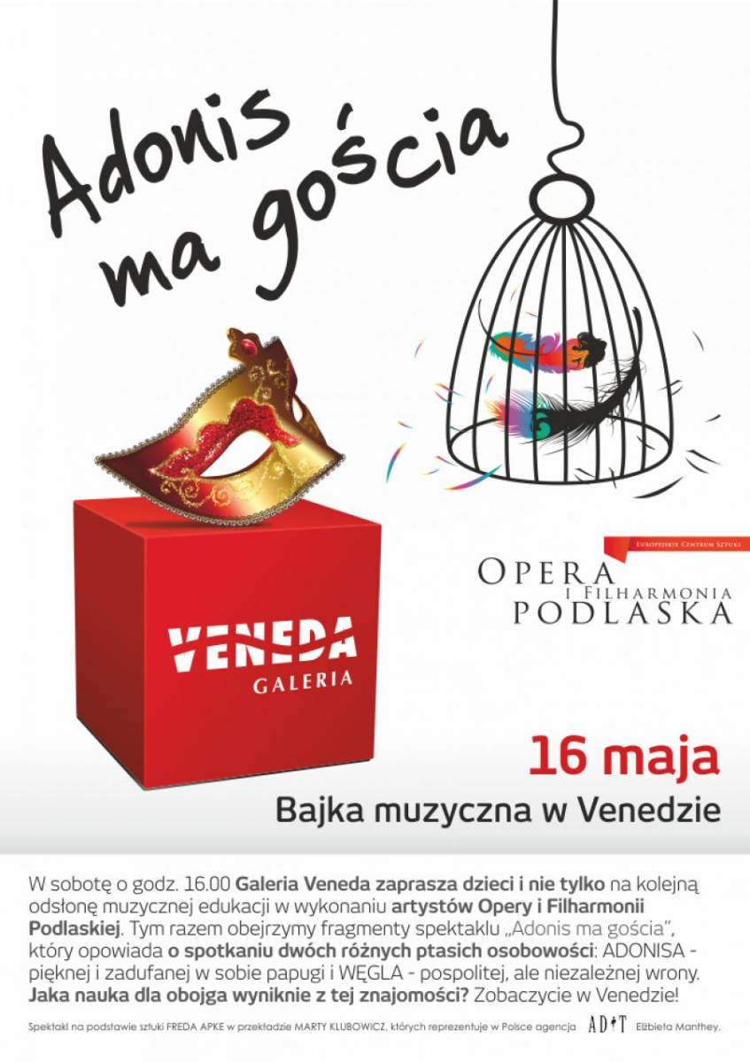 Adonis ma gościa. Galeria Veneda zaprasza dzieci na bajkę muzyczną
