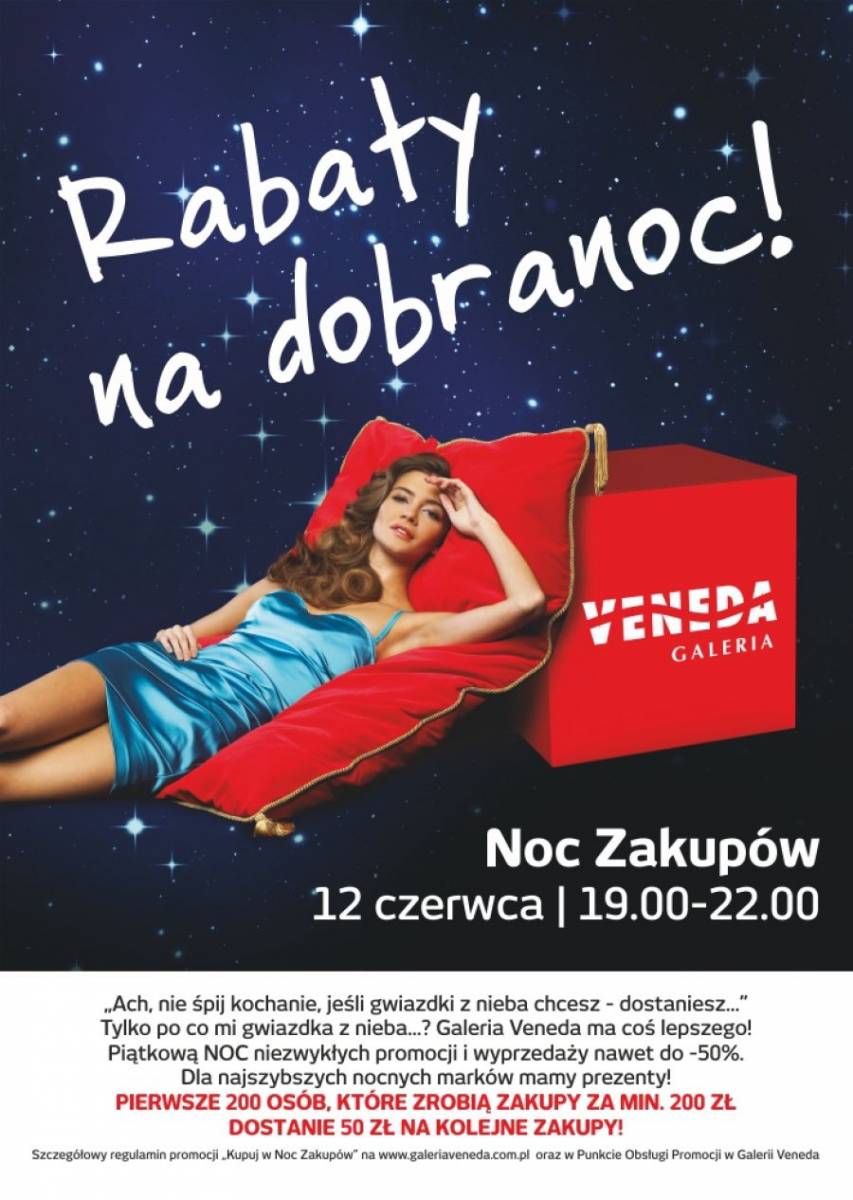 Tylko dziś Noc Zakupów w Galerii Veneda. Zobacz promocje!