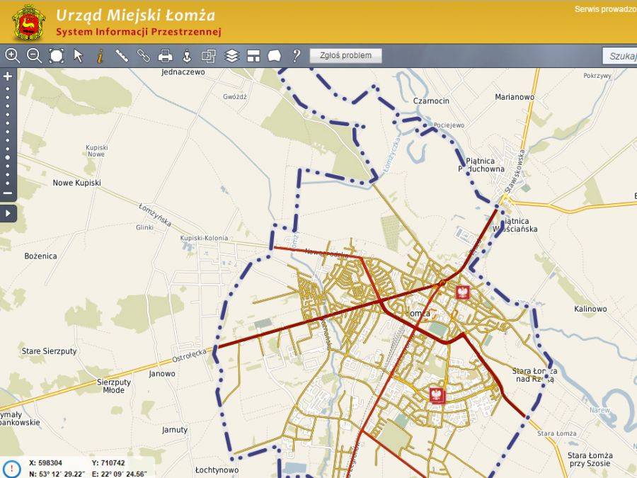 Łomża w Systemie Informacji Przestrzennej