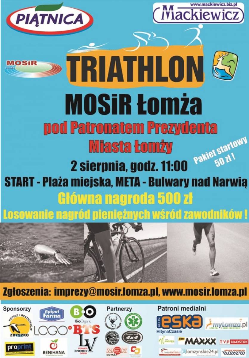II TRIATHLON MOSiR ŁOMŻA na ostatniej prostej!