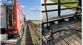 Pożar mostu na Narwi! Decyzją wójta zostanie zamknięty [VIDEO i FOTO]