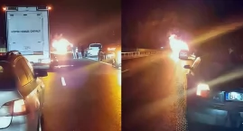 Pożar na nowym odcinku S61: Zablokowana droga do Łomży [VIDEO]