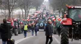 [LIVE] Strajk rolników: Blokada drogi w Marianowie