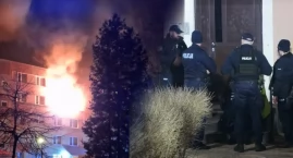 Dramat przy ul. Księcia Janusza I w Łomży. Bohaterska sąsiadka ratowała lokatorów z płonącego mieszkania [FOTO i VIDEO]