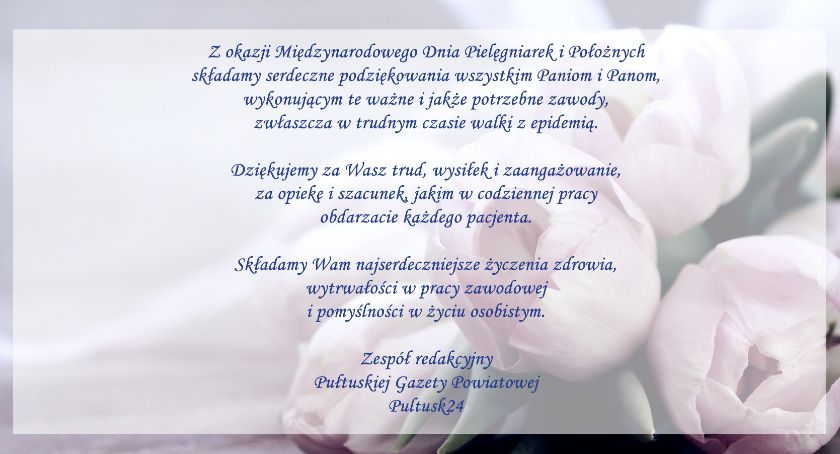 Międzynarodowy Dzień Pielęgniarek i Położnych - życzenia 