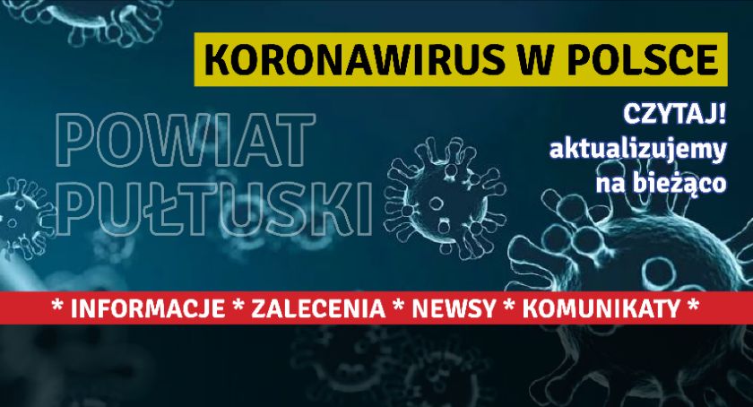 Komunikat Sanepidu – stan w powiecie pułtuskim 27 maja