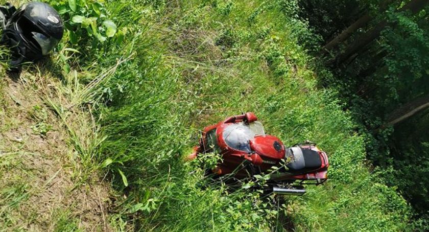 Kolizja motocyklisty w Psarach