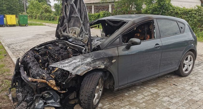 Pożar samochodu w Gródku Rządowym