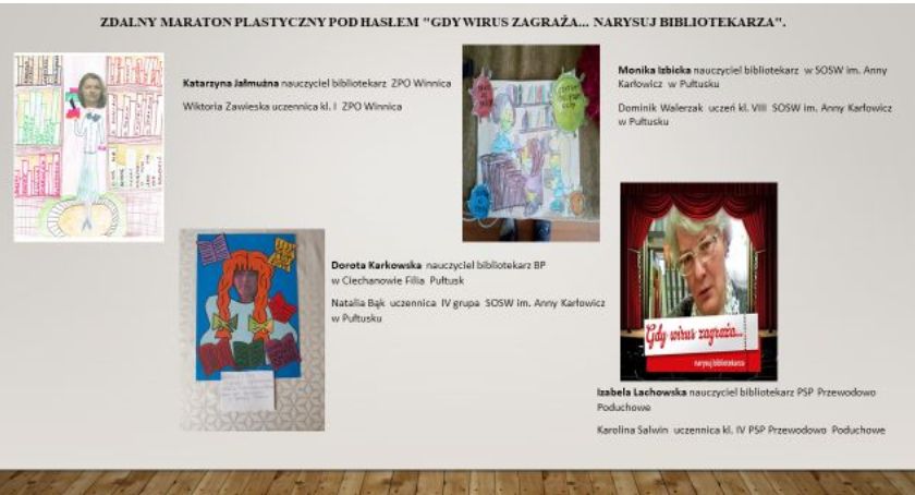 „Gdy wirus zagraża... narysuj bibliotekarza” - konkurs biblioteki pedagogicznej