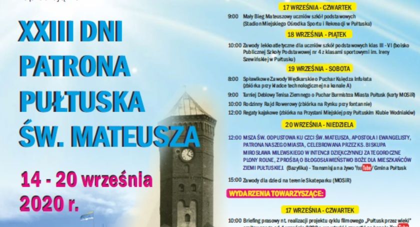 XXIII Dni Patrona Miasta św. Mateusza - ZAPROSZENIE