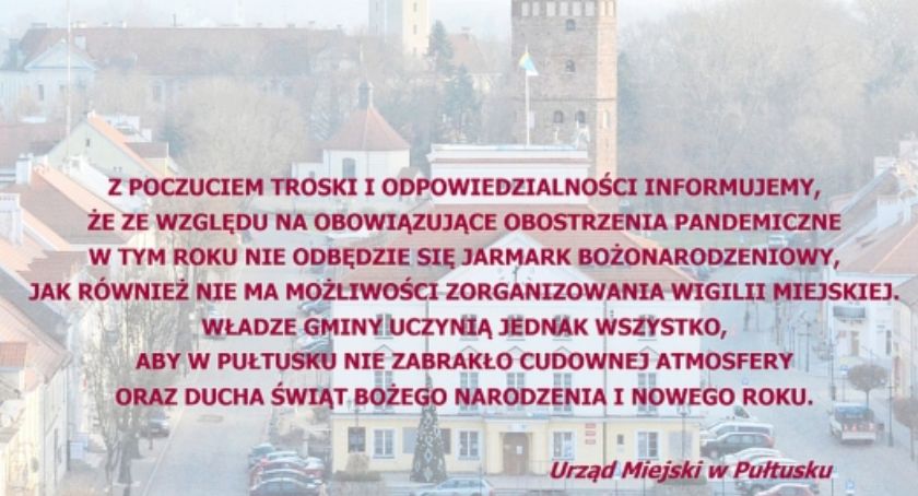Nie będzie jarmarku bożonarodzeniowego i miejskiej wigilii