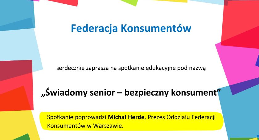 Świadomy senior - bezpieczny konsument - ZAPROSZENIE NA SZKOLENIE ONLINE