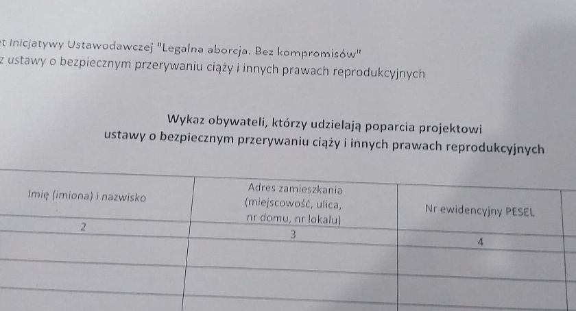 Legalna aborcja i likwidacja abonamentu oraz TVP Info – w Pułtusku można się podpisać pod projektami ustaw