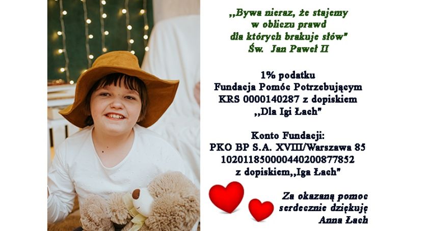POMOŻEMY, BO CHCEMY – akcja charytatywna PSP 3 dla Igi