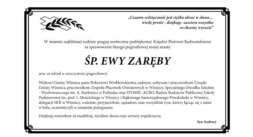 Podziękowania