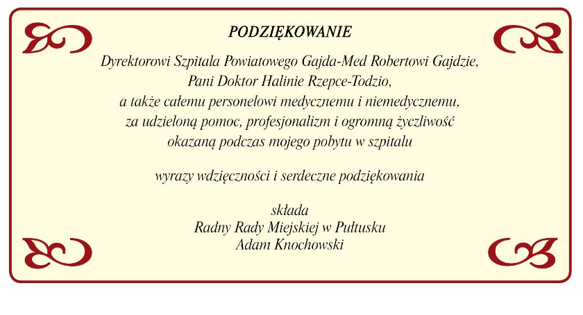 Podziękowania
