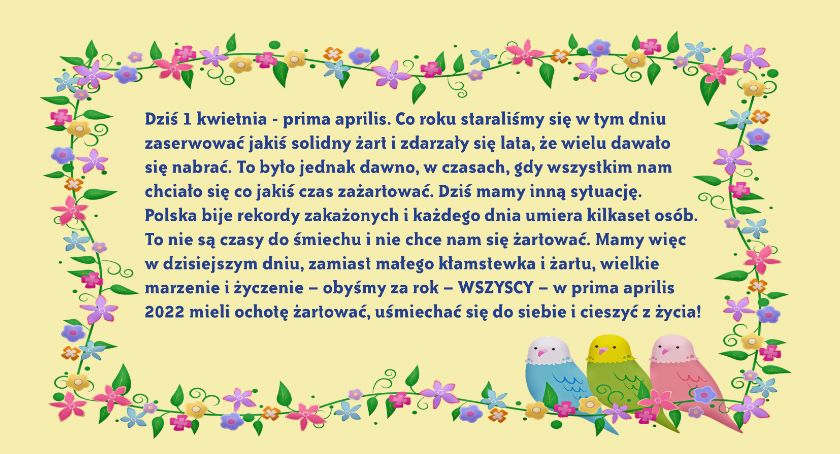 Dziś życzenia zamiast żartu