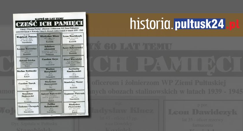 Zbrodnia Katyńska – Żołnierze i Oficerowie WP Ziemi Pułtuskiej