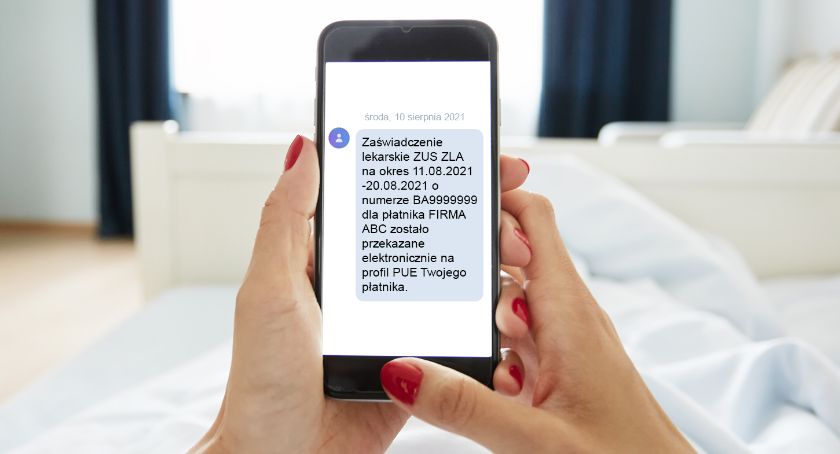 SMS o zwolnieniu lekarskim i PUE