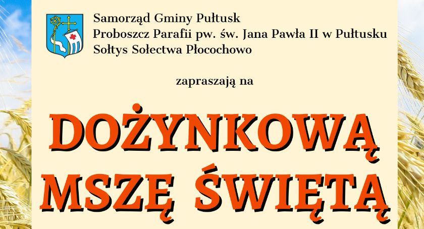 Zaproszenie na mszę dożynkową gminy Pułtusk