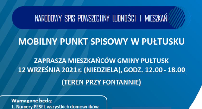 Mobilny punkt spisowy przy fontannie